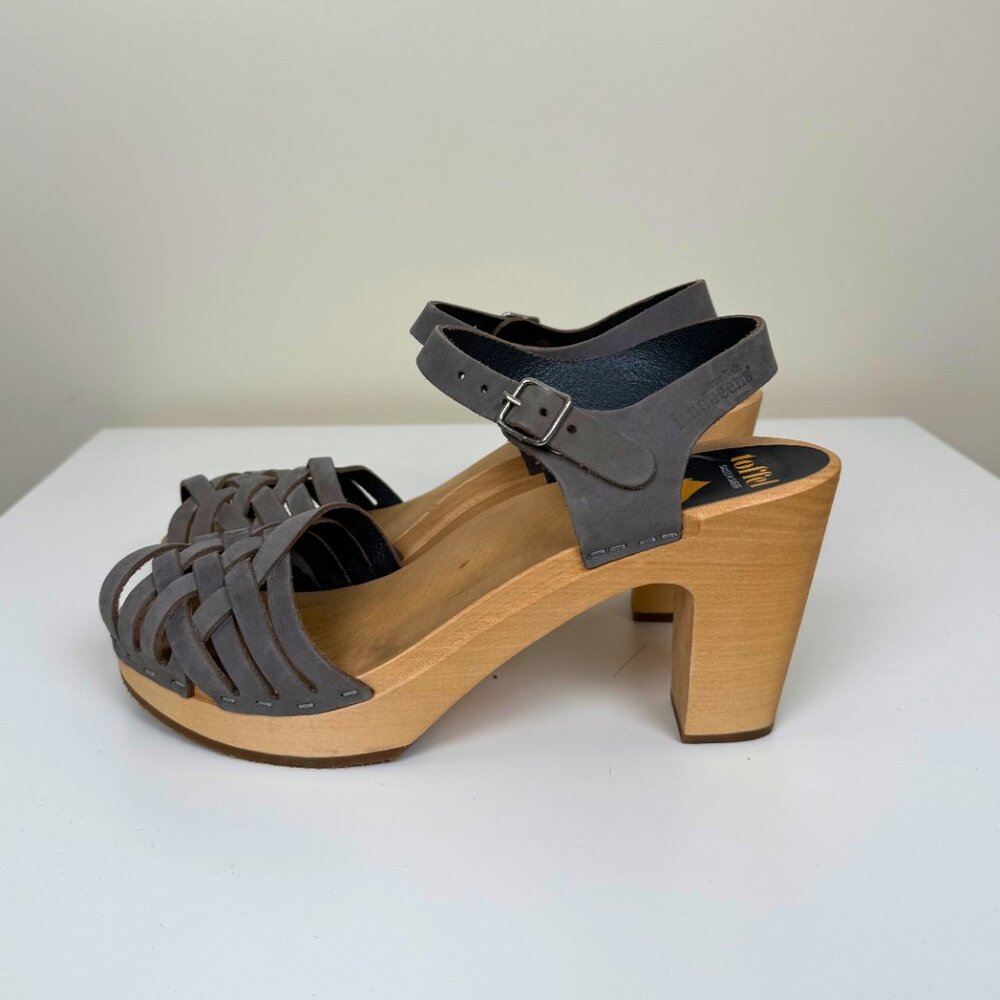 Swedish Hasbeens Gray Clog Sandals | Size 40 - image 2